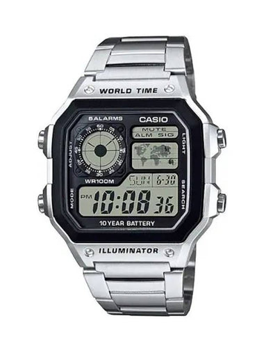 Men's Standard World Map Watch Silver - CASIO - BALAAN 1