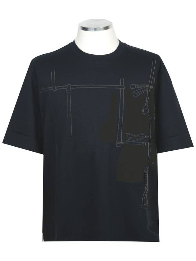 Harnais 3D Men s Short Sleeve T Shirt - HERMES - BALAAN 1