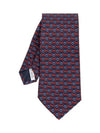 Tiger Print Silk Tie Dark Navy - SALVATORE FERRAGAMO - BALAAN 2