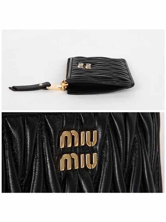 Quilted Napa Leather Passport Wallet Black - MIU MIU - BALAAN 5