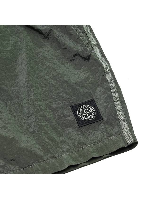 Patch Logo Nylon Swim Shorts Military Green - STONE ISLAND - BALAAN 6