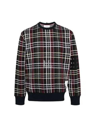 Logo Label Check Cotton Sweatshirt - THOM BROWNE - BALAAN 2