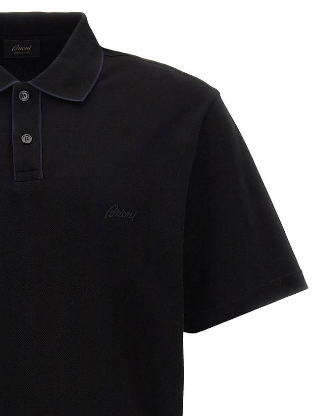 Brioni Logo Embroidery Polo Shirt - BRIONI - BALAAN 3