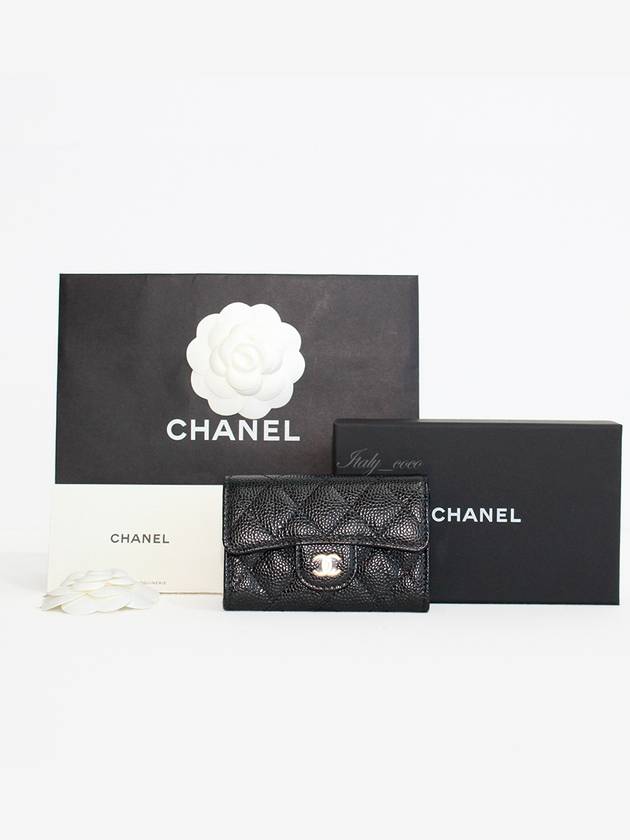 Classic Grained Calfskin Card Wallet Black - CHANEL - BALAAN 2