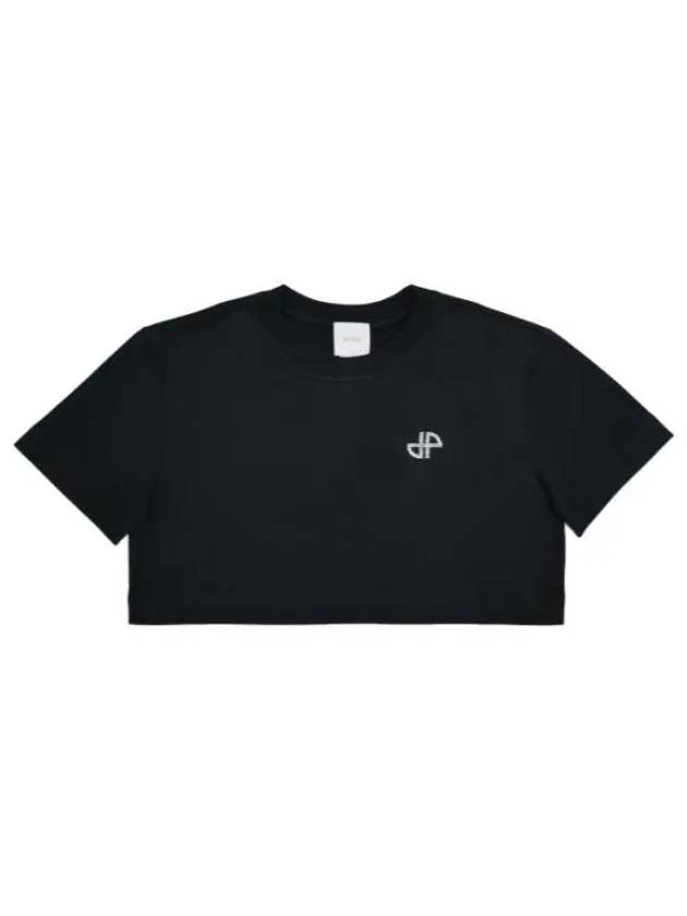 Logo Crop Cotton Short Sleeve T-Shirt Black - PATOU - BALAAN 2