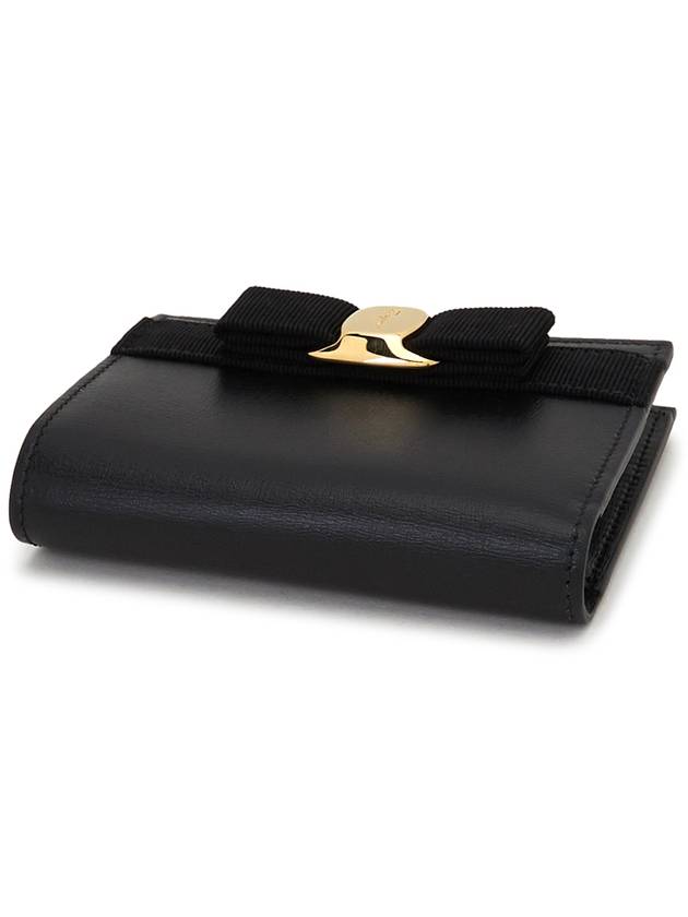 Vara Bow Half Wallet Black - SALVATORE FERRAGAMO - BALAAN 4