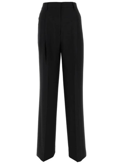 High Waist Wool Wide Pants Black - BURBERRY - BALAAN 2