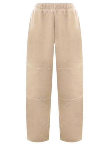 LOGO COTTON TRACK PANTS BEIGE - PRADA - BALAAN 1