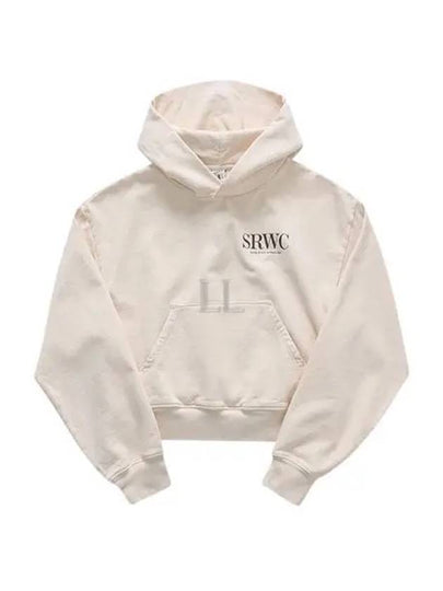 Women's SRWC Logo Cropped Hoodie Beige - SPORTY & RICH - BALAAN 2