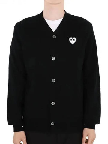 Men s White Heart Wappen Cardigan Black P1 N062 1213556 - COMME DES GARCONS - BALAAN 1