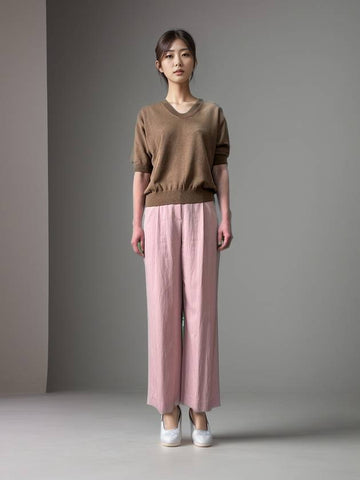 One Tuck Wide Pants Pink 4 Colors - CALLAITE - BALAAN 1