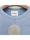 24SS ZEWEL Linen Logo Short Sleeve T-Shirt Blue Silver TS0001FB A1N10E BUSI - ISABEL MARANT ETOILE - BALAAN 3