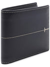 Men's Bi-Fold Stitch Half Wallet Black - TOD'S - BALAAN 4