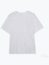 Embroidered Logo Cotton Short Sleeve T-Shirt White - AMI - BALAAN 2