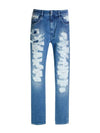 Destroyed Slim Fit Denim Jeans Medium Blue - GIVENCHY - BALAAN 1