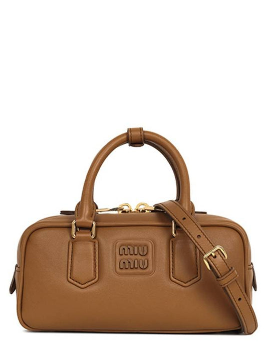 Women's Arcadie Leather Tote Bag Cognac - MIU MIU - BALAAN 2