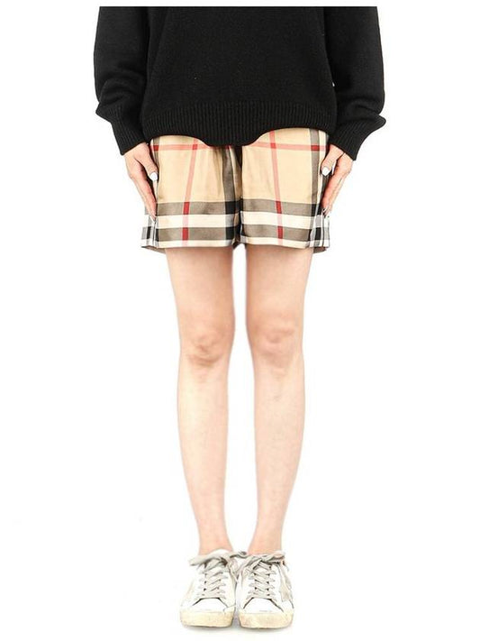 Check Print Shorts Beige - BURBERRY - BALAAN 2