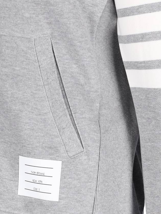 Engineered 4 Bar Diagonal Zip Up Hoodie Light Grey - THOM BROWNE - BALAAN 5