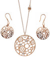 Cima 18K rose gold diamond necklace and earrings set - DAMIANI - BALAAN 1