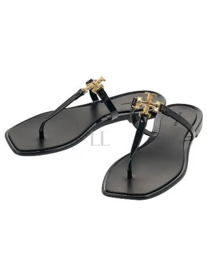 Roxanne Jelly Logo Flip Flops Black - TORY BURCH - BALAAN 2