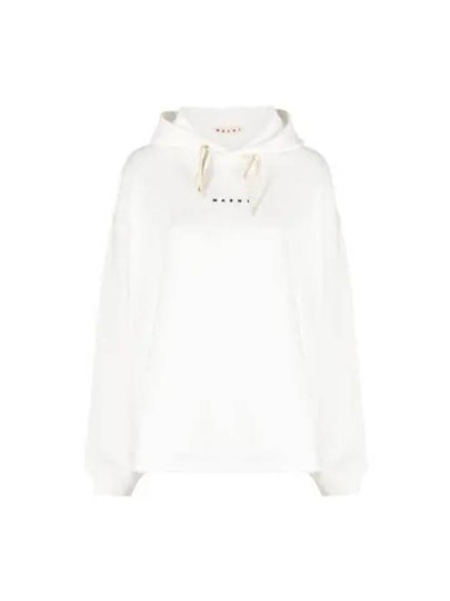 Logo Print Hooded Top Stone White - MARNI - BALAAN 2