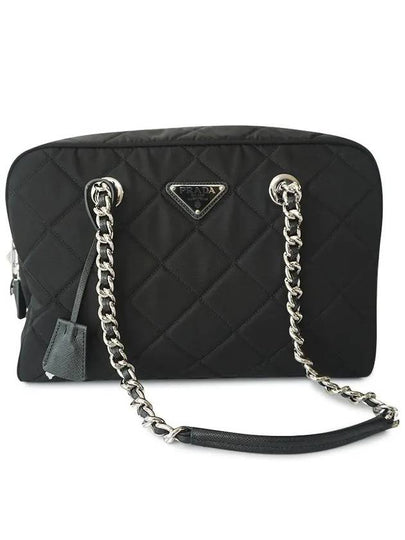 Prada Pocono Nylon Quilted Chain Shoulder Bag Black - PRADA - BALAAN 2