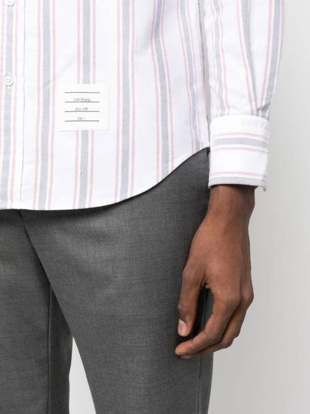 Stripe Oxford Armband Long Sleeve Shirt - THOM BROWNE - BALAAN 5