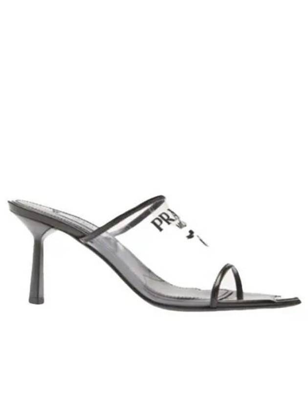 Logo Print Plexiglas Sandals Heel Black - PRADA - BALAAN 2