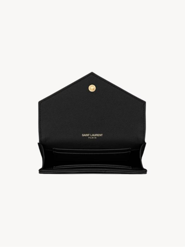 Monogram Envelope Small Half Wallet Black Gold - SAINT LAURENT - BALAAN 5