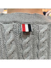 Diagonal Cable V-Neck Knit Cardigan Light Grey - THOM BROWNE - BALAAN 10