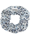 Floral Print Cotton Scrunchie Blue - GANNI - BALAAN 2