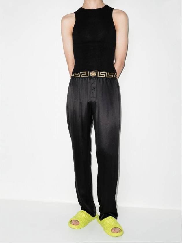 Medusa Greca Band Silk Pajama Pants Black - VERSACE - BALAAN 4