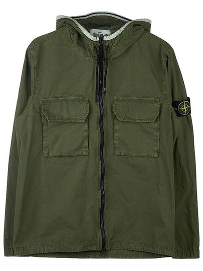 Wappen Patch Old Treatment Hooded Zip Up Olive Green - STONE ISLAND - BALAAN 2