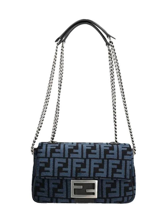 Baguette Chain Shoulder Bag Blue - FENDI - BALAAN 1
