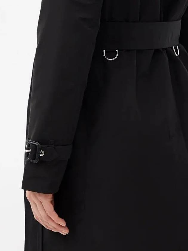 Detachable Hood Teffeta Kensington Trench Coat Black - BURBERRY - BALAAN 5