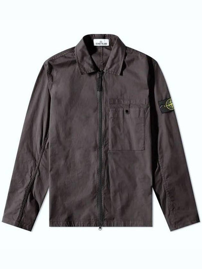 Wappen Patch Supima Twill Stretch Cotton Zip-up Jacket Grey - STONE ISLAND - BALAAN 2