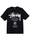 World Tour Short Sleeve T-Shirt Black - STUSSY - BALAAN 3