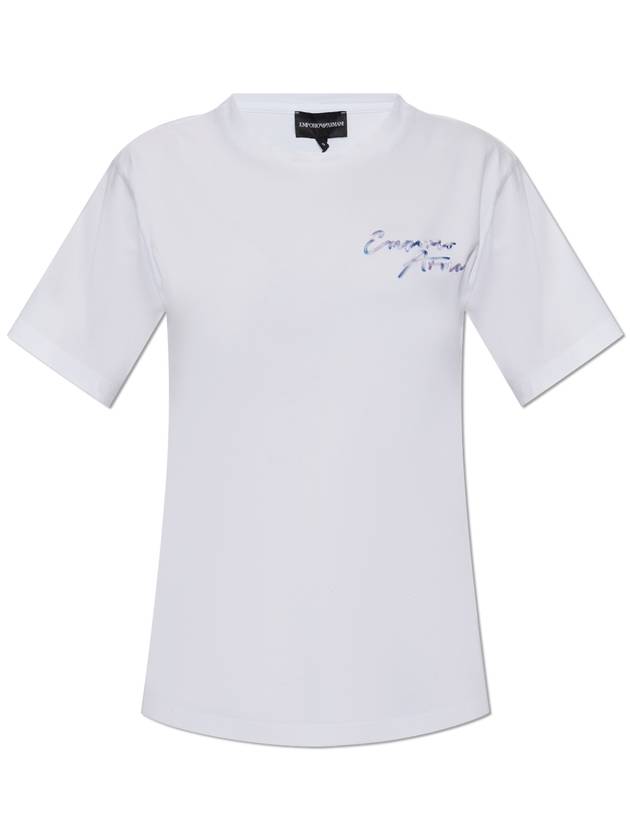 Emporio Armani T-shirt With Logo, Women's, White - EMPORIO ARMANI - BALAAN 1