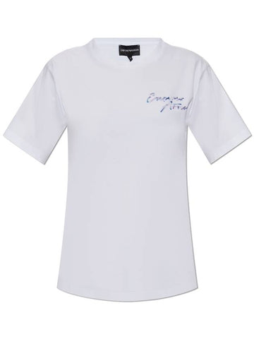 Emporio Armani T-shirt With Logo, Women's, White - EMPORIO ARMANI - BALAAN 1