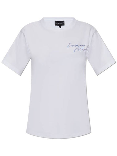 Emporio Armani T-shirt With Logo, Women's, White - EMPORIO ARMANI - BALAAN 1