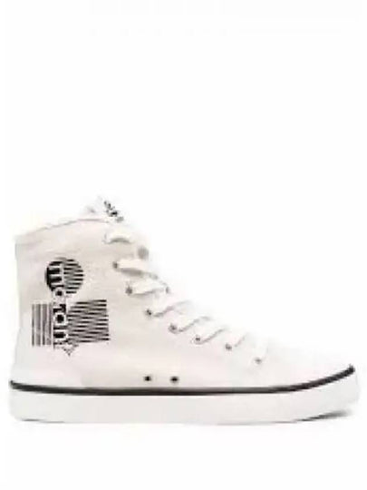 Women's Benkeenh Logo High Top Sneakers Chalk - ISABEL MARANT - BALAAN 2