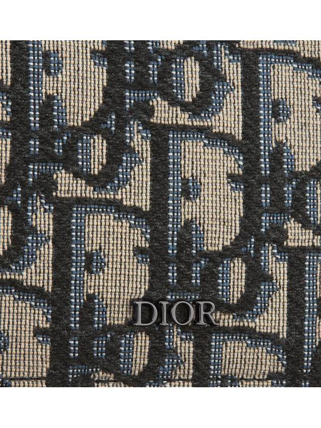 Oblique Jacquard Grained Leather Card Wallet Black - DIOR - BALAAN 4