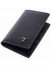 Men's Logo Plaque Leather Long Wallet Black - TOD'S - BALAAN 6