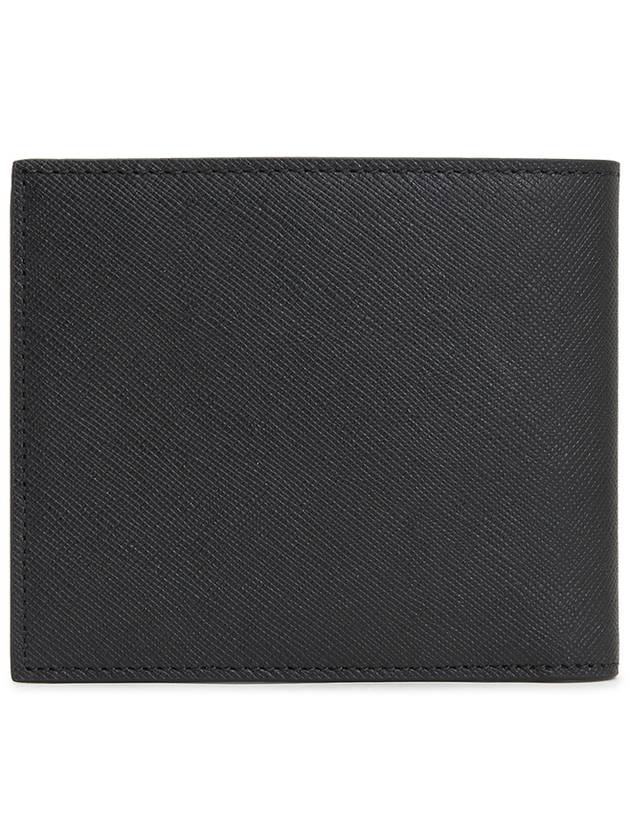 Men's Car Print Striped Leather Half Wallet Black - PAUL SMITH - BALAAN 3