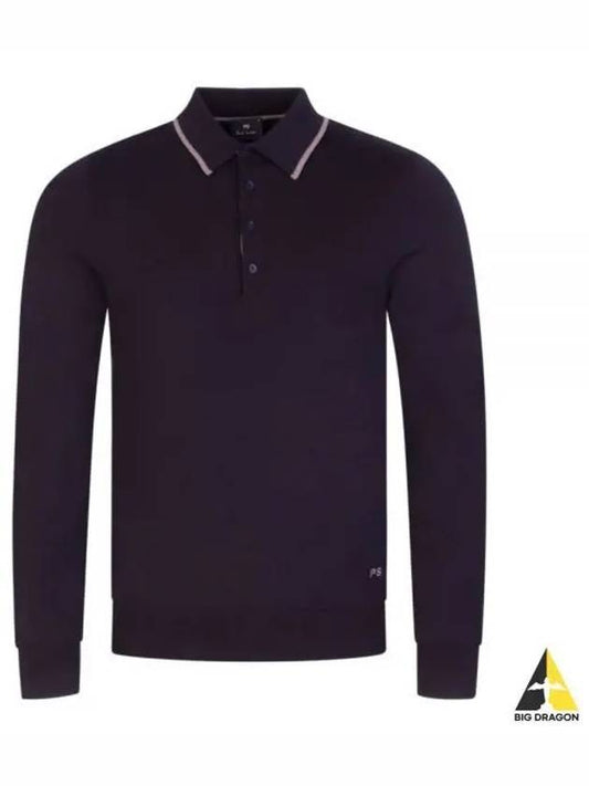 Embroidered Logo Merino Wool Polo Shirt Dark Navy - PAUL SMITH - BALAAN 2