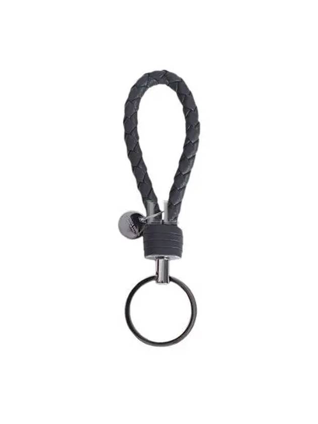 Intrecciato Leather Key Holder Grey - BOTTEGA VENETA - BALAAN 2