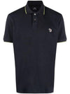 Zebra Patch Regular Fit Short Sleeve Polo Shirt Navy - PAUL SMITH - BALAAN 1