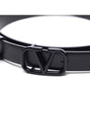 V Logo Signature Leather Belt Black - VALENTINO - BALAAN 5