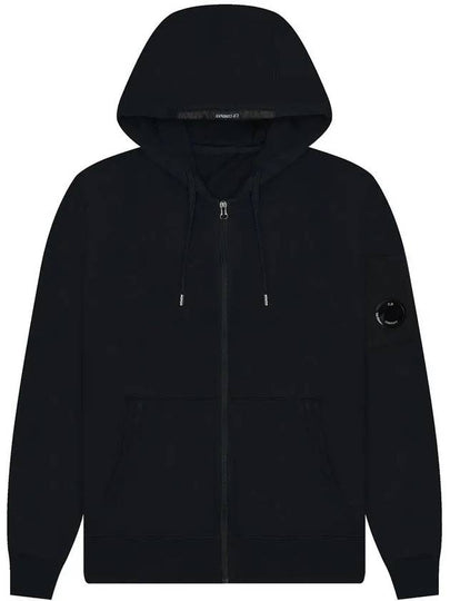 Light Fleece Zip Up Hoodie Black - CP COMPANY - BALAAN 2