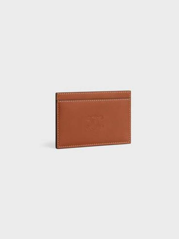 Triomphe Embossed Natural Calfskin Card Wallet Tan - CELINE - BALAAN 3